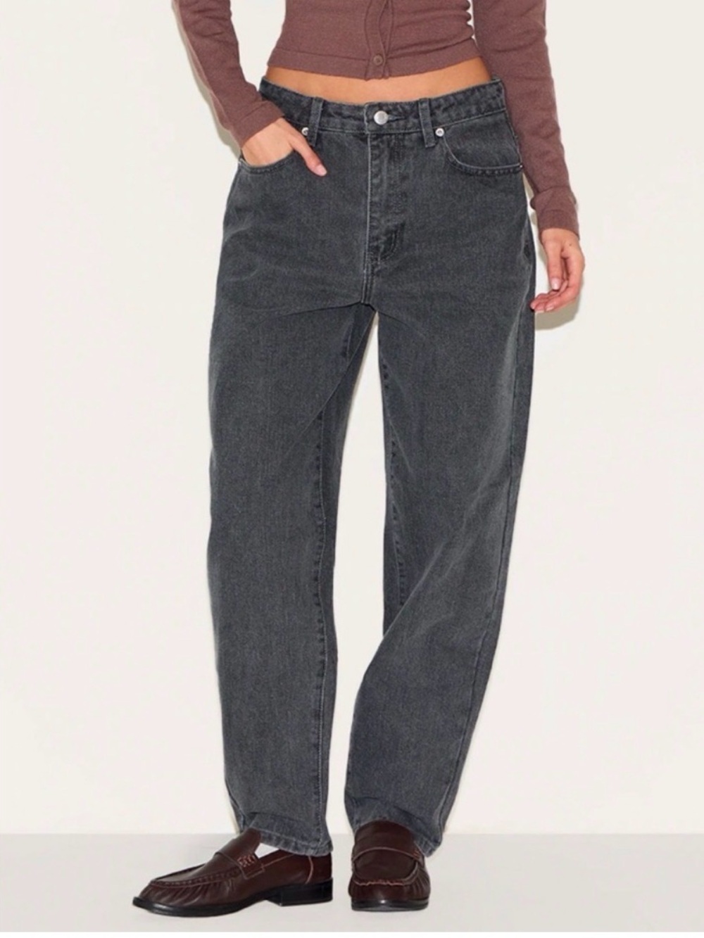 Prettylittlething black high waist denim mom jeans size 6 NWT